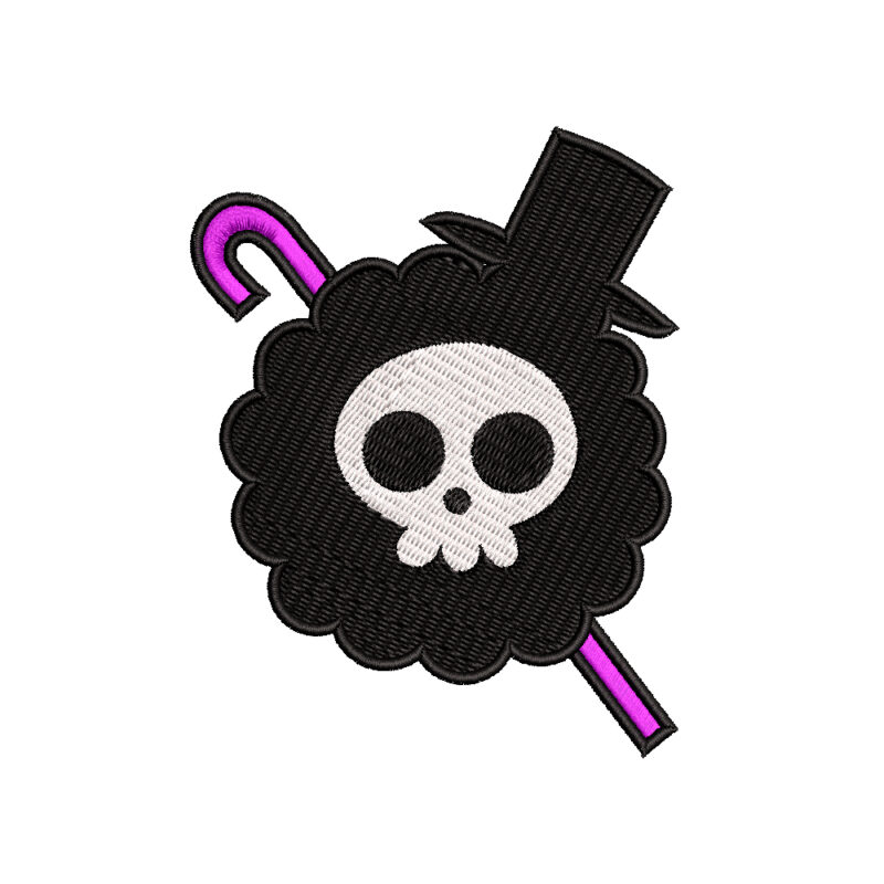 Diseño de la Bandera pirata Brook Jolly Roger de One Piece para bordar