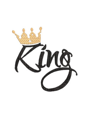 palabra king y corona para bordar