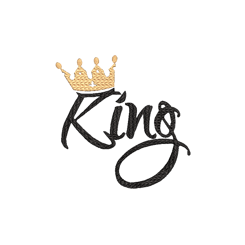 palabra king y corona para bordar