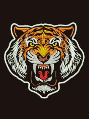diseño de cara de tigre rugiendo