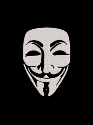 diseño de la máscara de Guy Fawkes de V de Vendetta para bordar
