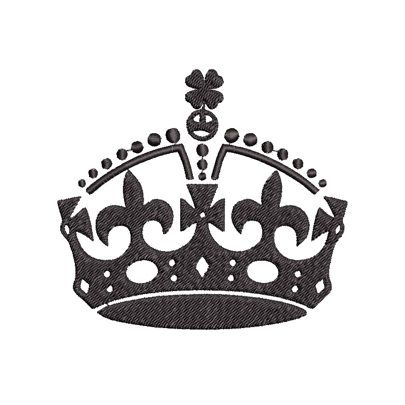 Diseño de corona de reina en blanco y negro para bordar