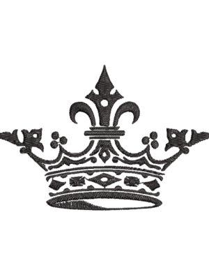 Diseño de corona de rey en blanco y negro para bordar