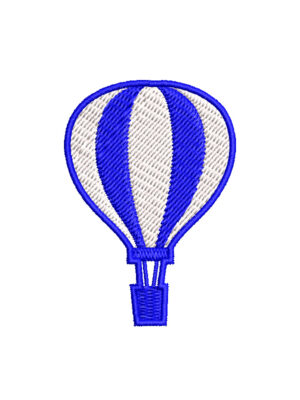 Diseño de globo azul con blanco para bordar