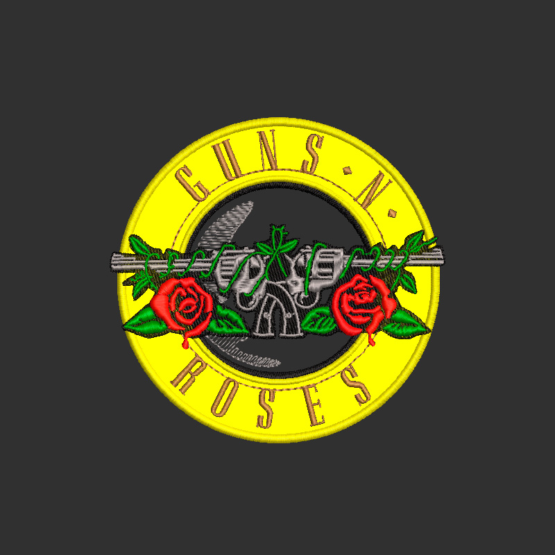 Diseño del logo de Guns N Roses para bordar