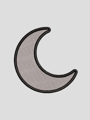 Diseño de media luna inclinada con borde para bordar