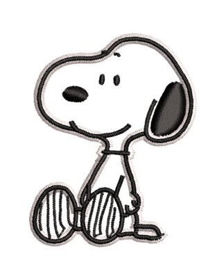 Diseño de Snoopy sentado para bordar