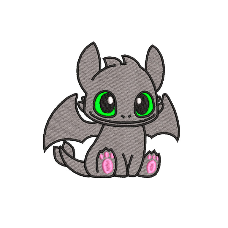 Diseño de chimuelo bebé sonriendo para bordar