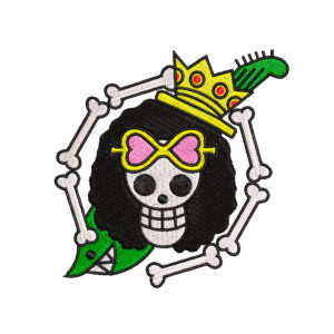 Diseño de la Bandera pirata Brook Jolly Roger New World de One Piece para bordar