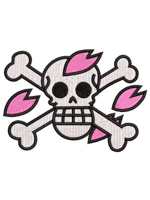 Diseño de la Bandera pirata de Chopper Jolly Roger Sakura Kingdom de One Piece para bordar