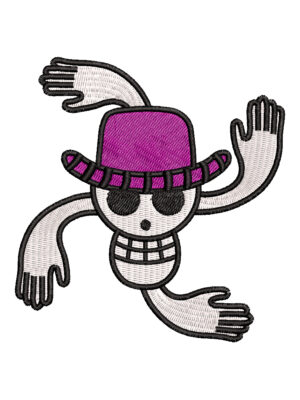 Diseño de la Bandera pirata de Nico Robin Jolly Roger de One Piece para bordar